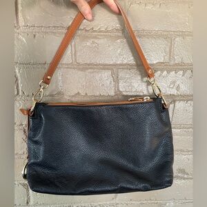 Black Valentina Italian Leather Purse